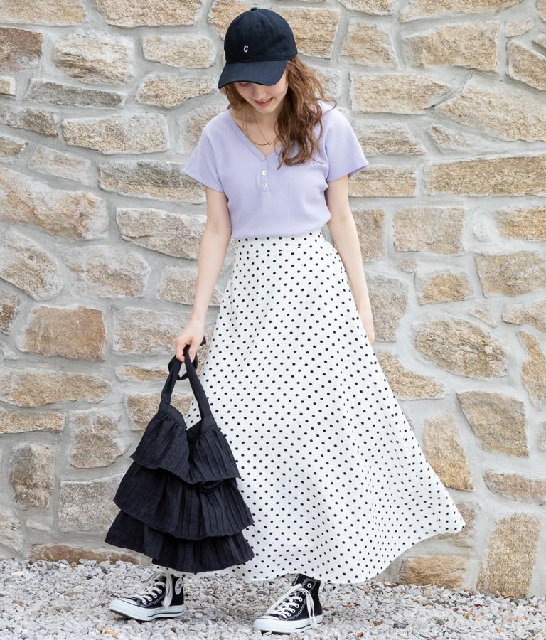 ドットフレアスカート(ボトムス・パンツ /スカート) | CHILLE  