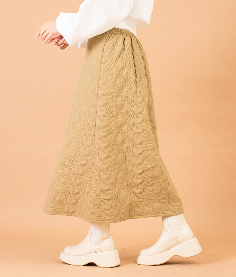 G.V.G.V. フレアスカート風 キュロット ハート キルティング ケーブル  